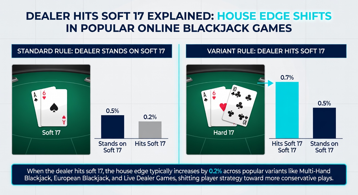 Graph comparing house edges in H17 vs S17 blackjack variants across deck counts