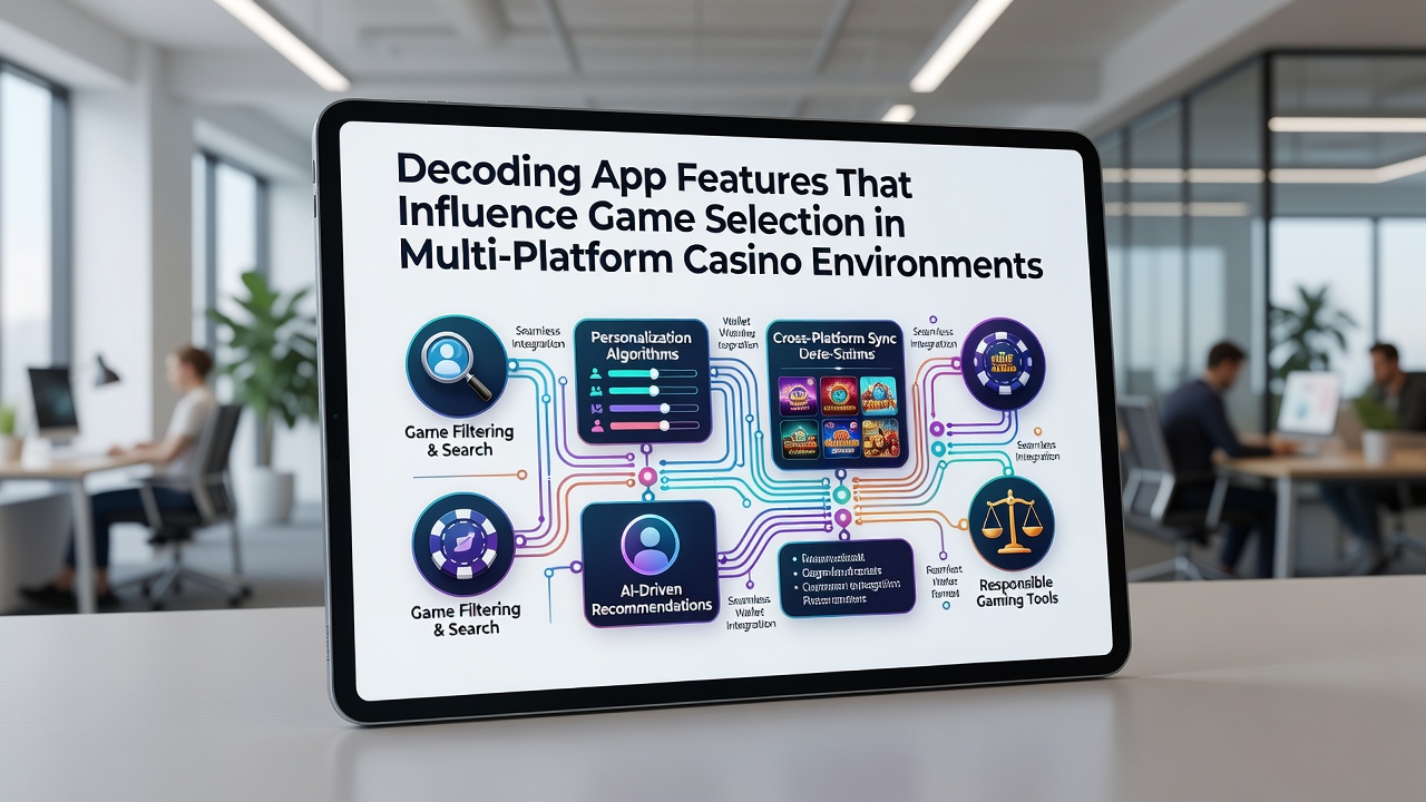 Detailed view of casino app features including filters, recommendations, and performance indicators
