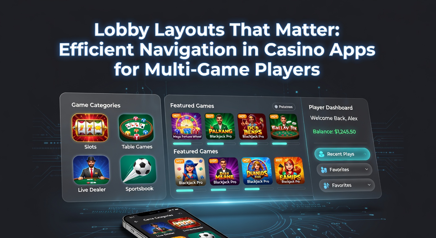 Screenshot of a streamlined casino app lobby displaying categorized game tiles for quick access to poker, blackjack, and slots