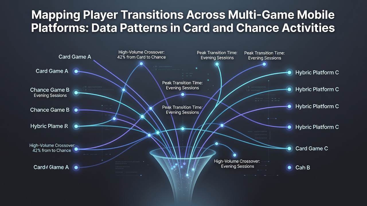 Heatmap illustrating frequency of game switches between card titles and chance activities on mobile devices