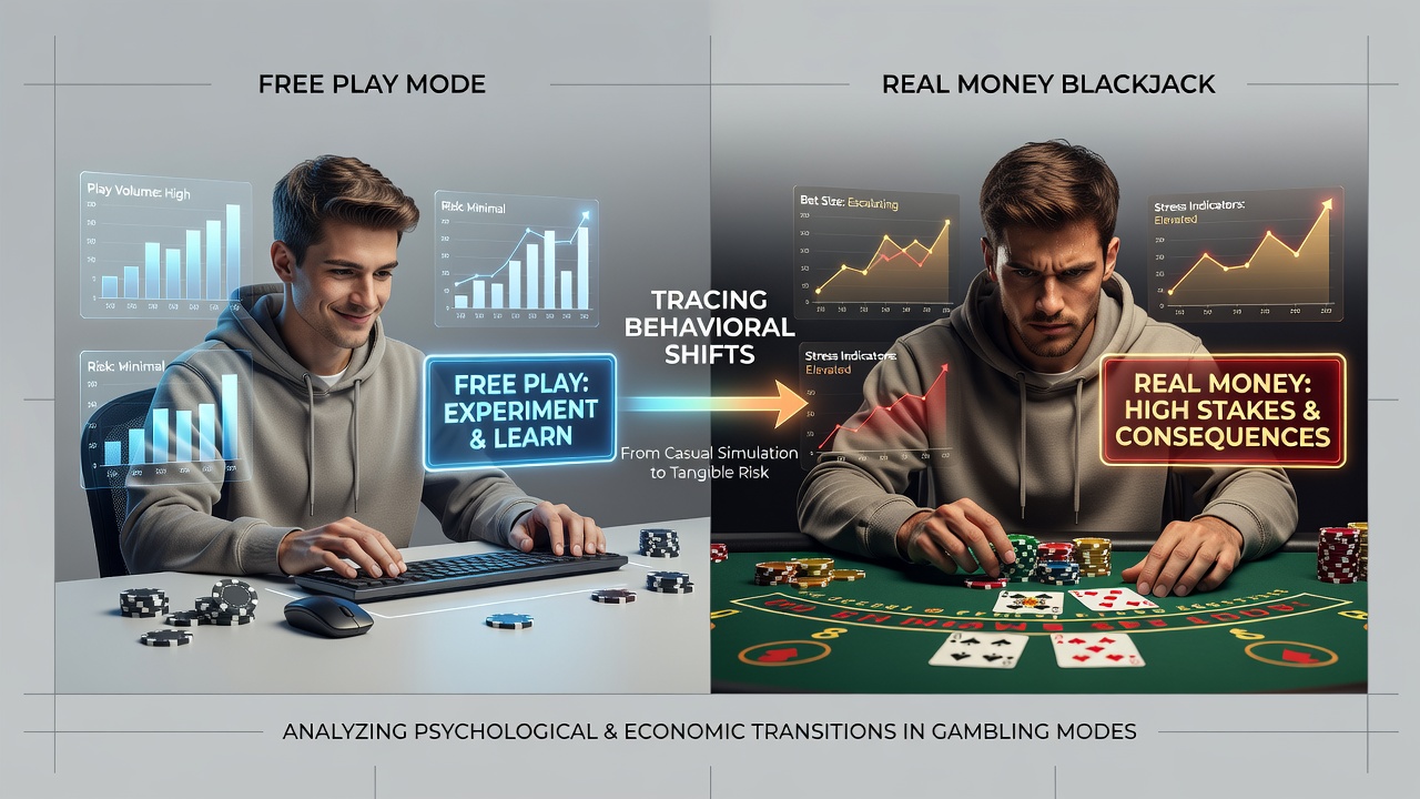Player reviewing strategy card at a live blackjack table during real money session