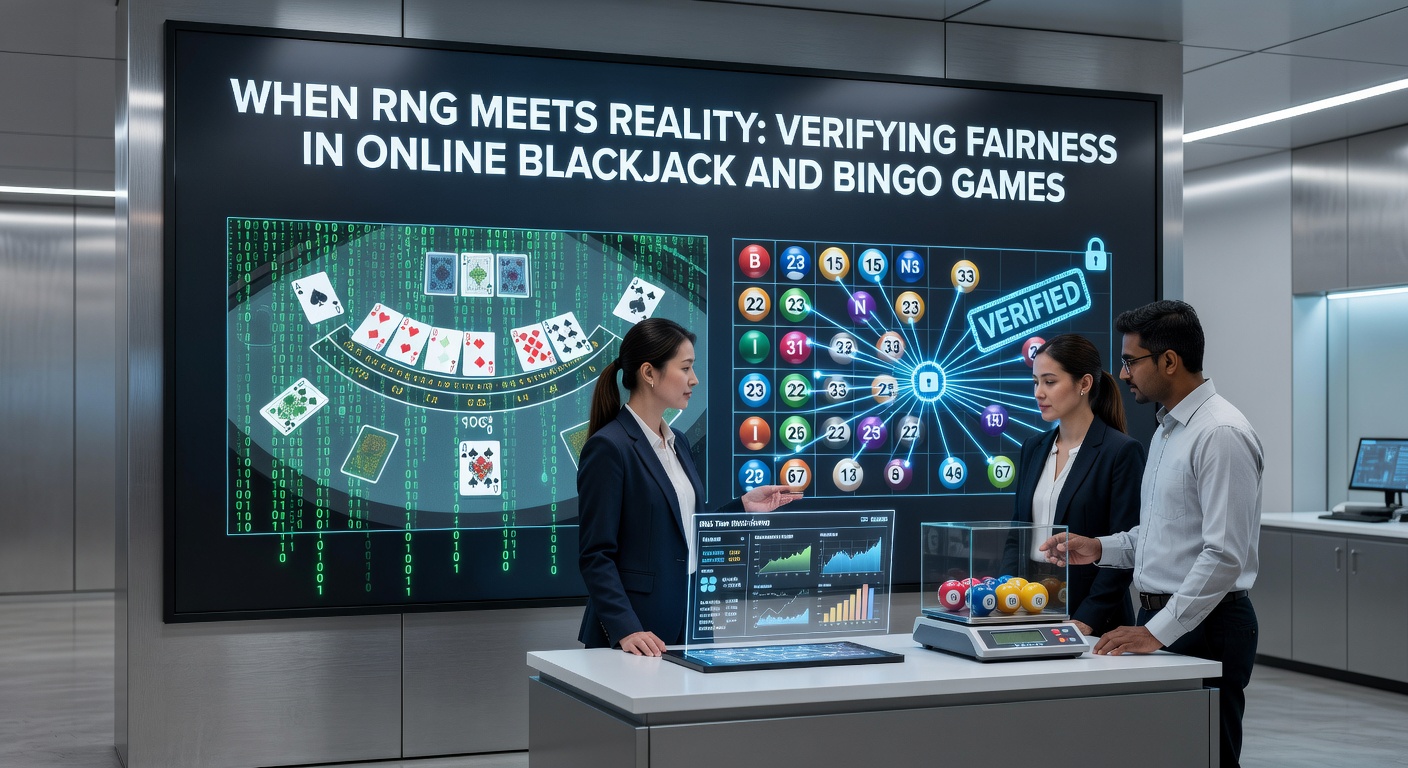 Digital visualization of random number generators powering fair outcomes in online blackjack and bingo sessions